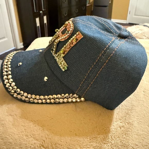 Embellished Denim 'GIRL' Cap NWOT - Picture 3 of 5
